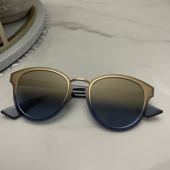 Christian Dior Nightfall Gold Blue Sunglasses 🕶 - Picture 4 of 7